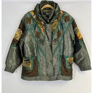 Vintage 80s 90s Mulberry Street Abstract Ski Jacket Womens S/M